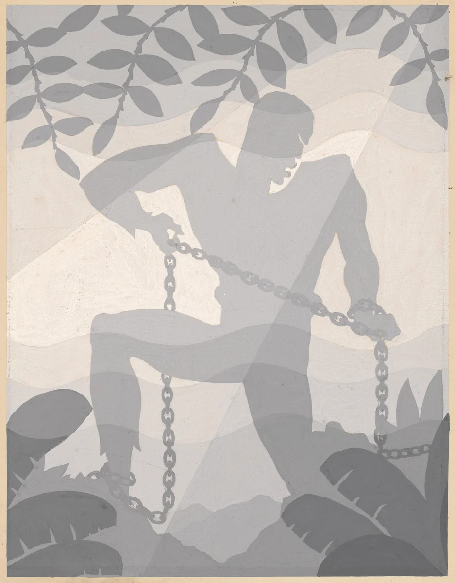 Study for the book God's Trombones by James Weldon Johnson by Aaron Douglas, drawing, 1926