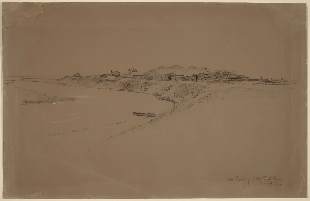 Old Crossing, Otter Tail River by Homer Dodge Martin, drawing, 1871