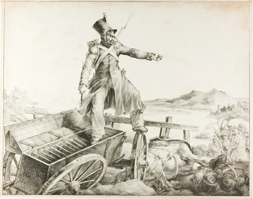 The Artillery Caisson by Jean Louis André Théodore Géricault, print, 1818