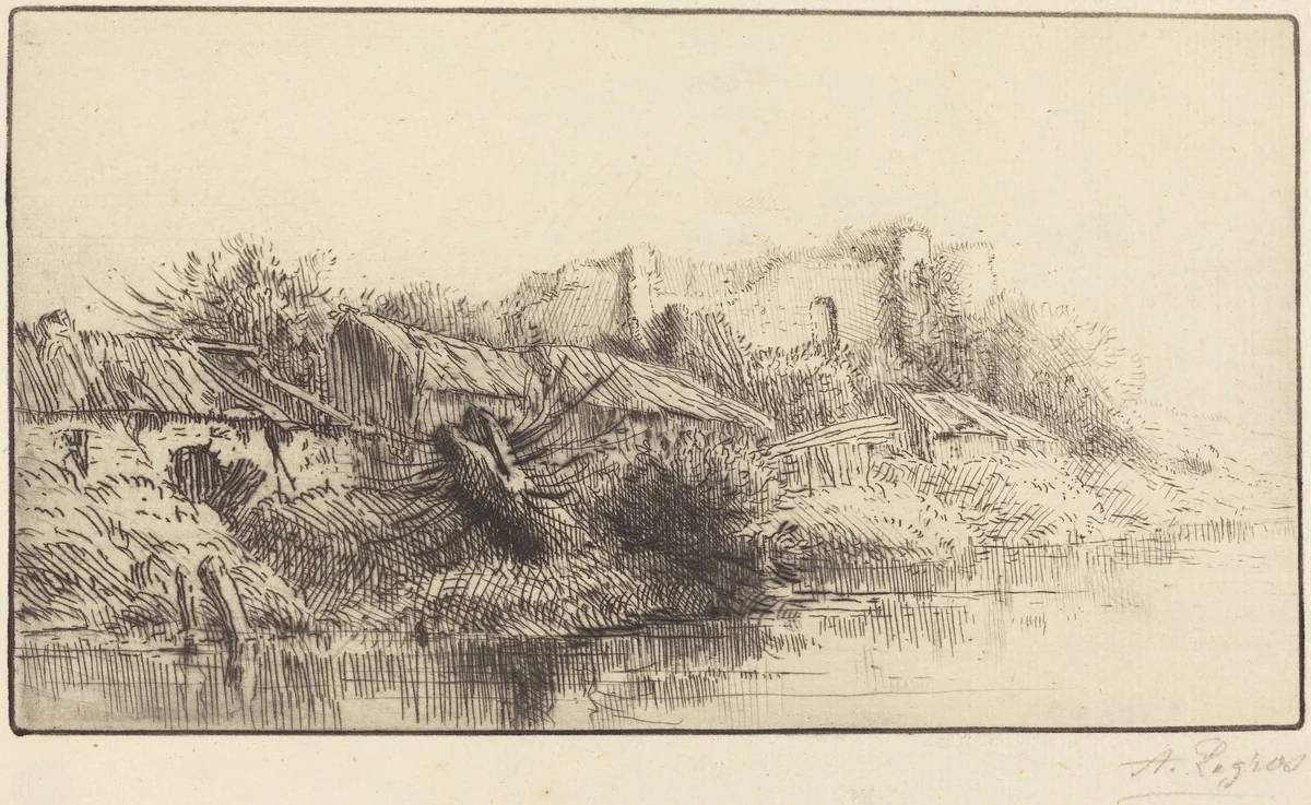Abandoned Village (Le village abondonne) by Alphonse Legros, print, 1837-1911