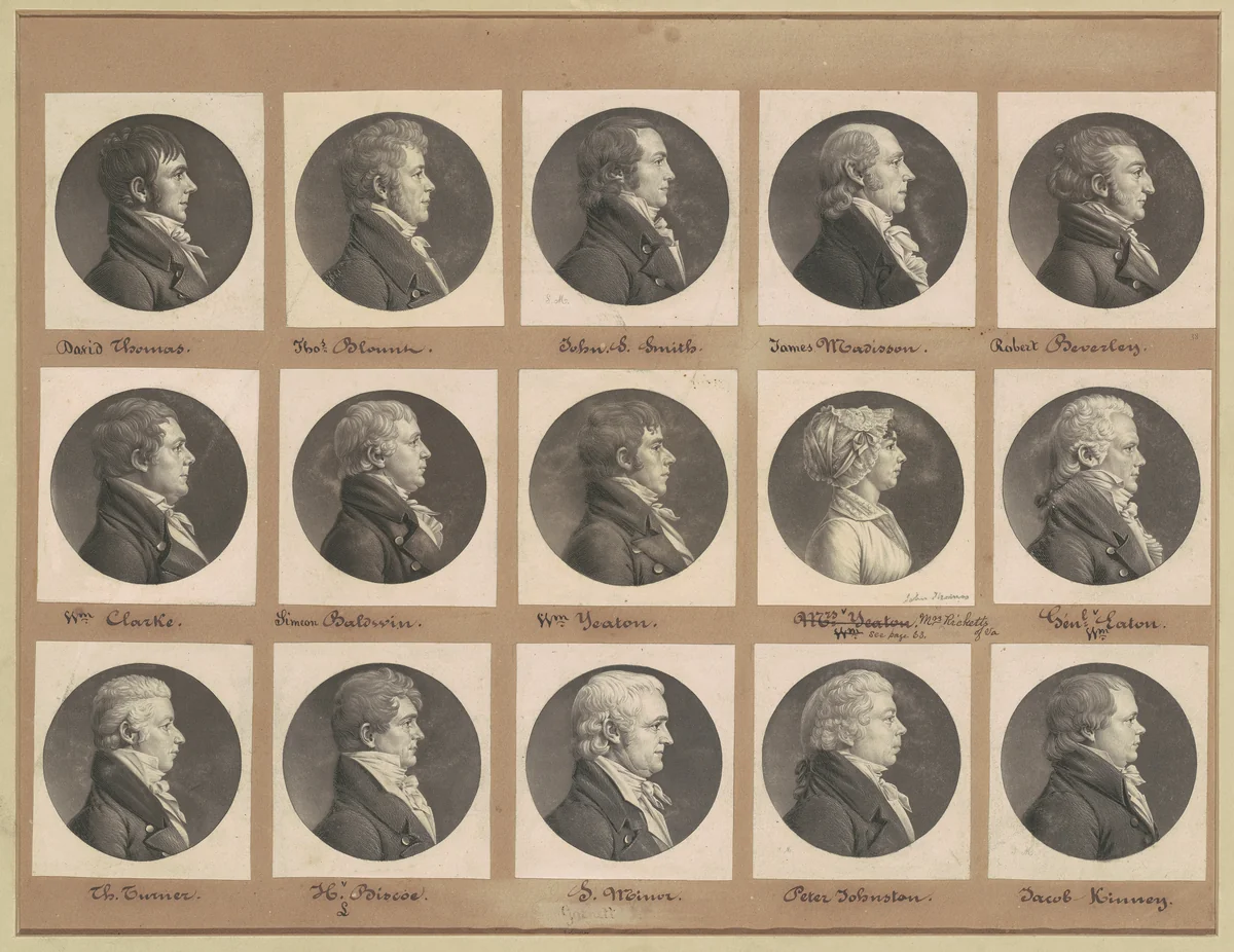 Saint-Mémin Collection of Portraits, Group 38 by Charles B. J. Févret de Saint-Mémin, volume, 1805-1808