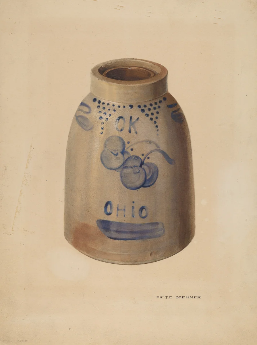 Apple Butter Crock by Fritz Boehmer, index of american design, 1939