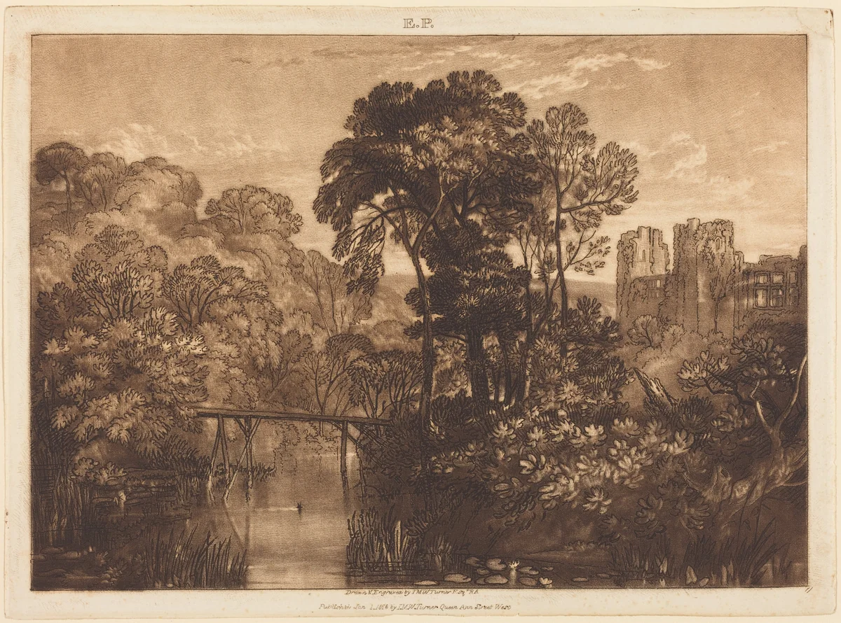 Berry Pomeroy Castle by Joseph Turner, print, 1816