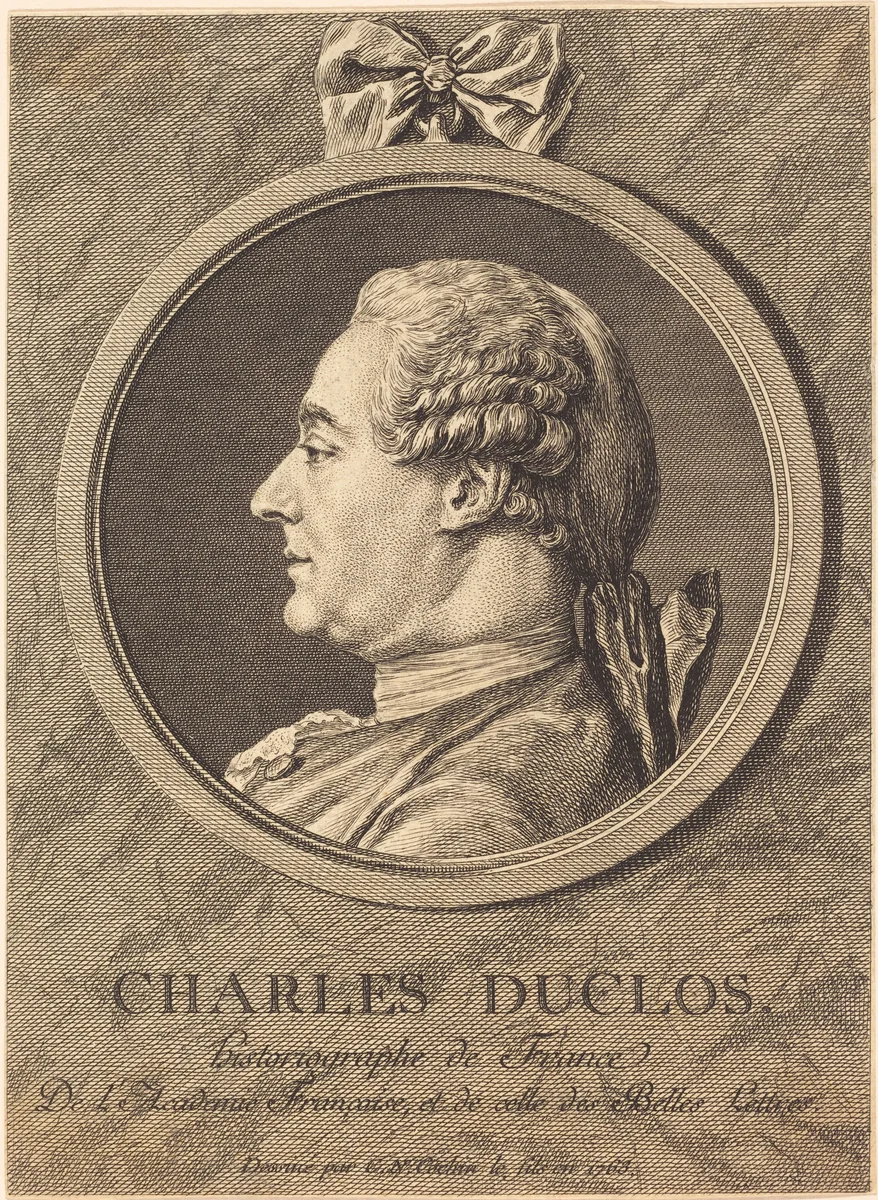 Charles Duclos by Charles Nicolas Cochin II, print, 1763