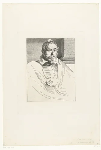 Portret van Frans Francken de oude by Friedrich Wilhelm Burmeister, print, 1855-1915
