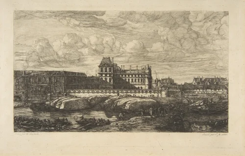 The Old Louvre, Paris, after Zeeman by Charles Meryon, print, 1865-1866