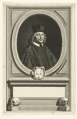 Portret van Johannes de Bout by Hendrik Bary, print, 1677-1679