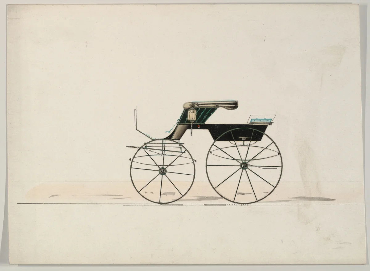 Design for Phaeton (unnumbered) by Brewster & Co., drawing, 1865-1875