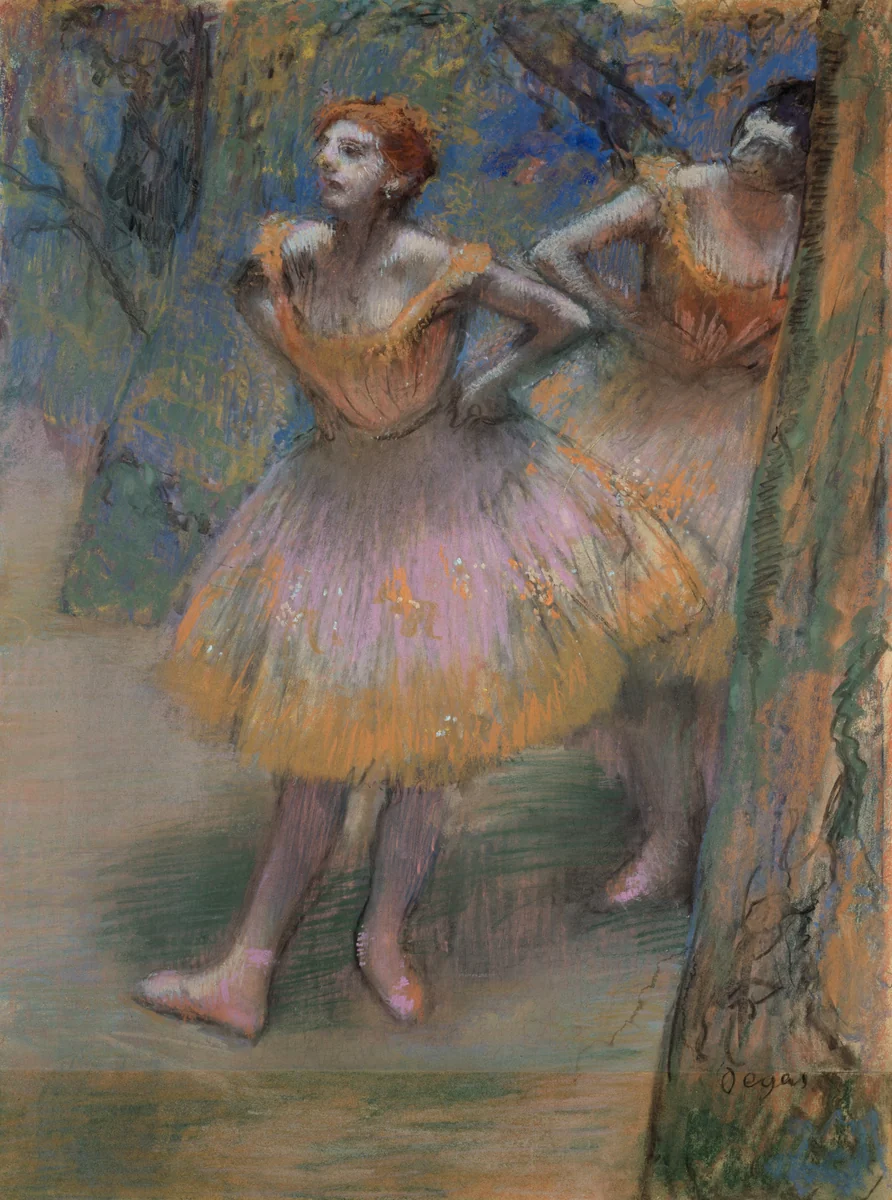 Two Dancers by Edgar Degas, drawing, 1893-1898