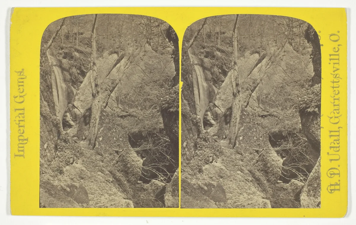 Nourmahal Cascade, from the South, No. 8 from the series "Imperial Gems" by H. D. Udall, photograph, 1875-1899