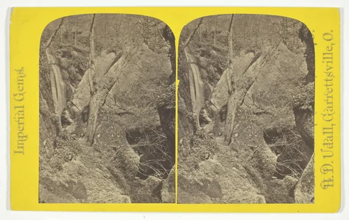 Nourmahal Cascade, from the South, No. 8 from the series "Imperial Gems" by H. D. Udall, photograph, 1875-1899