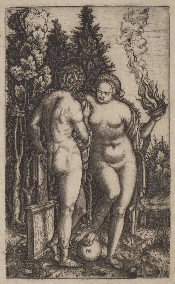 Man and Woman with a Ball by Marcantonio Raimondi, print, 1480-1534