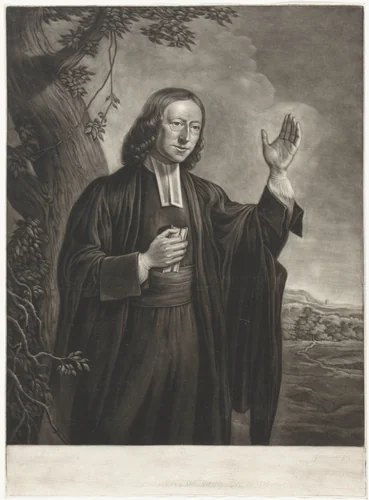 Portret van John Wesley by John Greenwood, print, 1770