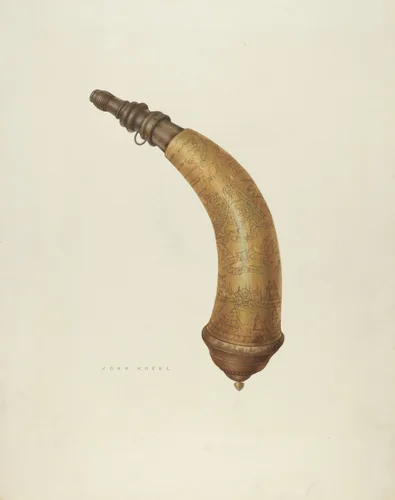 Powder Horn by John Koehl, index of american design, 1938