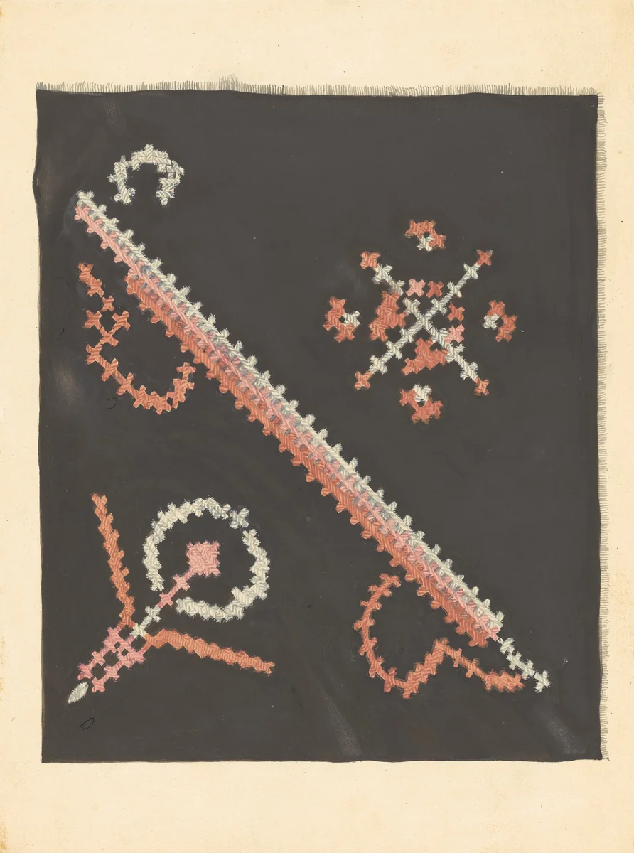 Footstool Top by E.J. Reynolds, index of american design, 1941