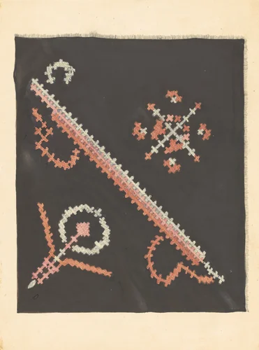 Footstool Top by E.J. Reynolds, index of american design, 1941