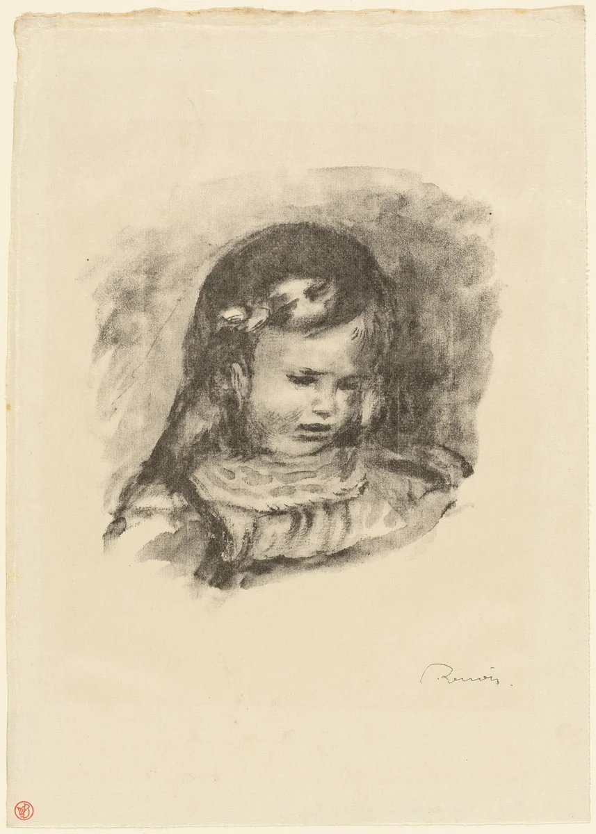 Claude Renoir, Head Lowered by Pierre-Auguste Renoir, print, 1899-1909