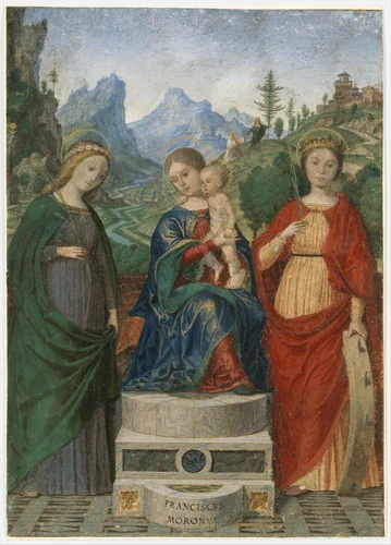 Virgin and Child Enthroned between Saints Cecilia and Catherine of Alexandria by Francesco Morone, manuscript, 1507-1518