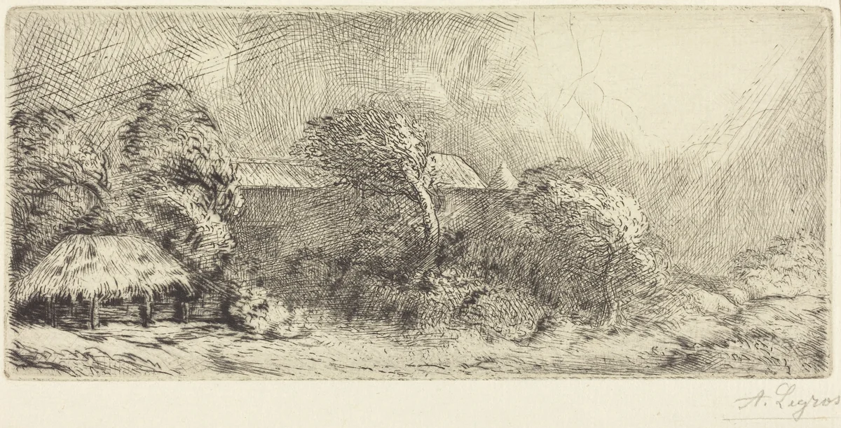 Chailli Seen in a Storm (Chailli: Effet d'orage) by Alphonse Legros, print, 1837-1911