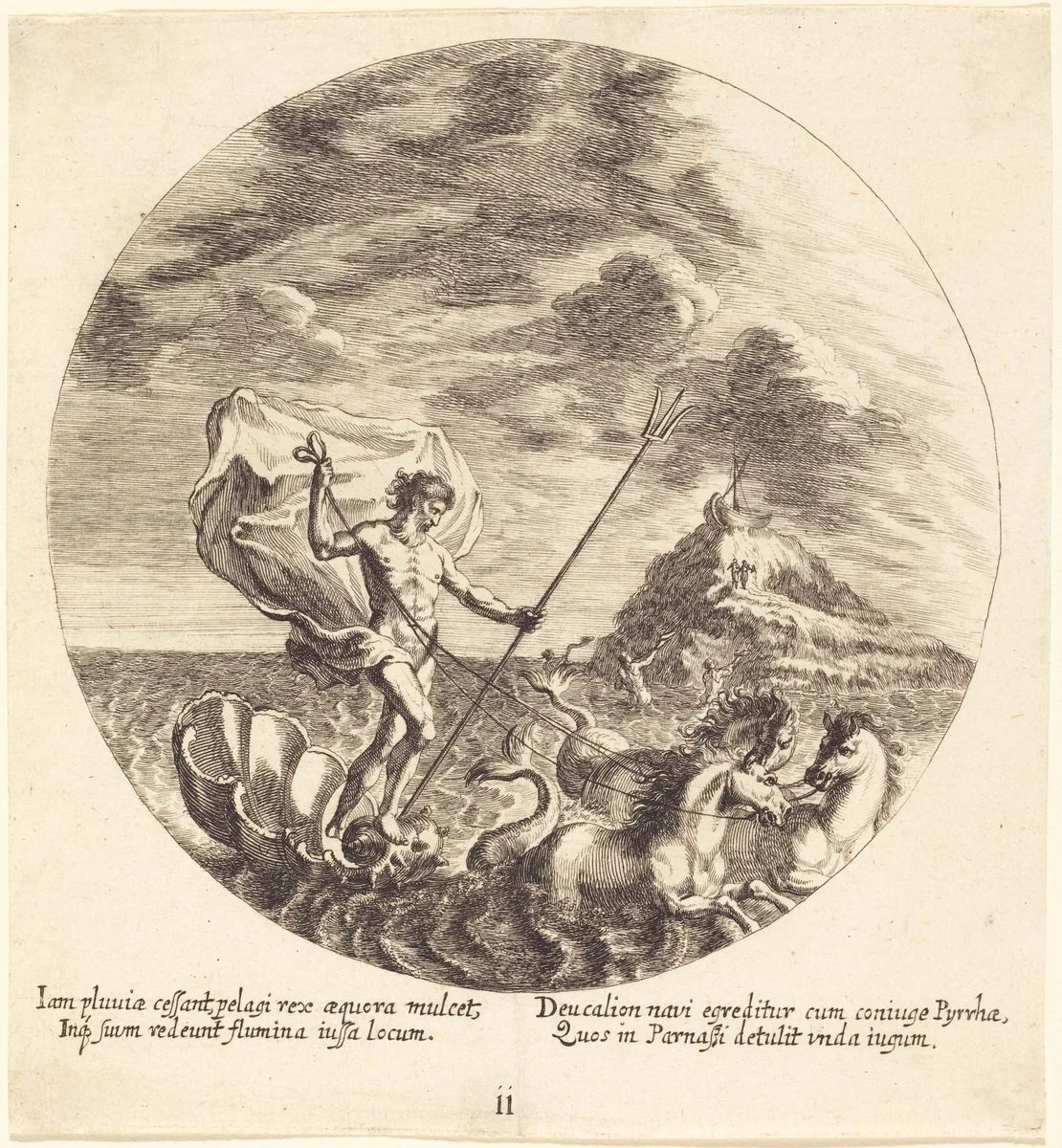Deucalion and Pyrrha Land on Parnassus by Georg Andreas Wolfgang, portfolio, 1631-1716