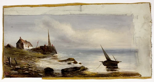 Cottage on the Shore by Unknown Artist, painting, 1800-1899