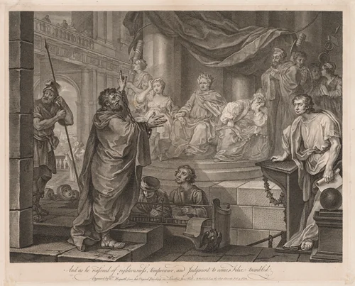 Paul before Félix (Large Plate) by William Hogarth, print, 1752