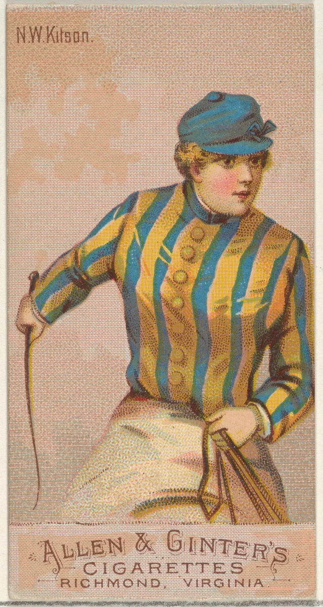 N.W. Kitson, from the Racing Colors of the World series (N22b) for Allen & Ginter Cigarettes by Allen & Ginter, print, 1888
