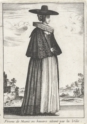 Femme de Munic en bauiere allant par la Ville by anonymous, print, 1662