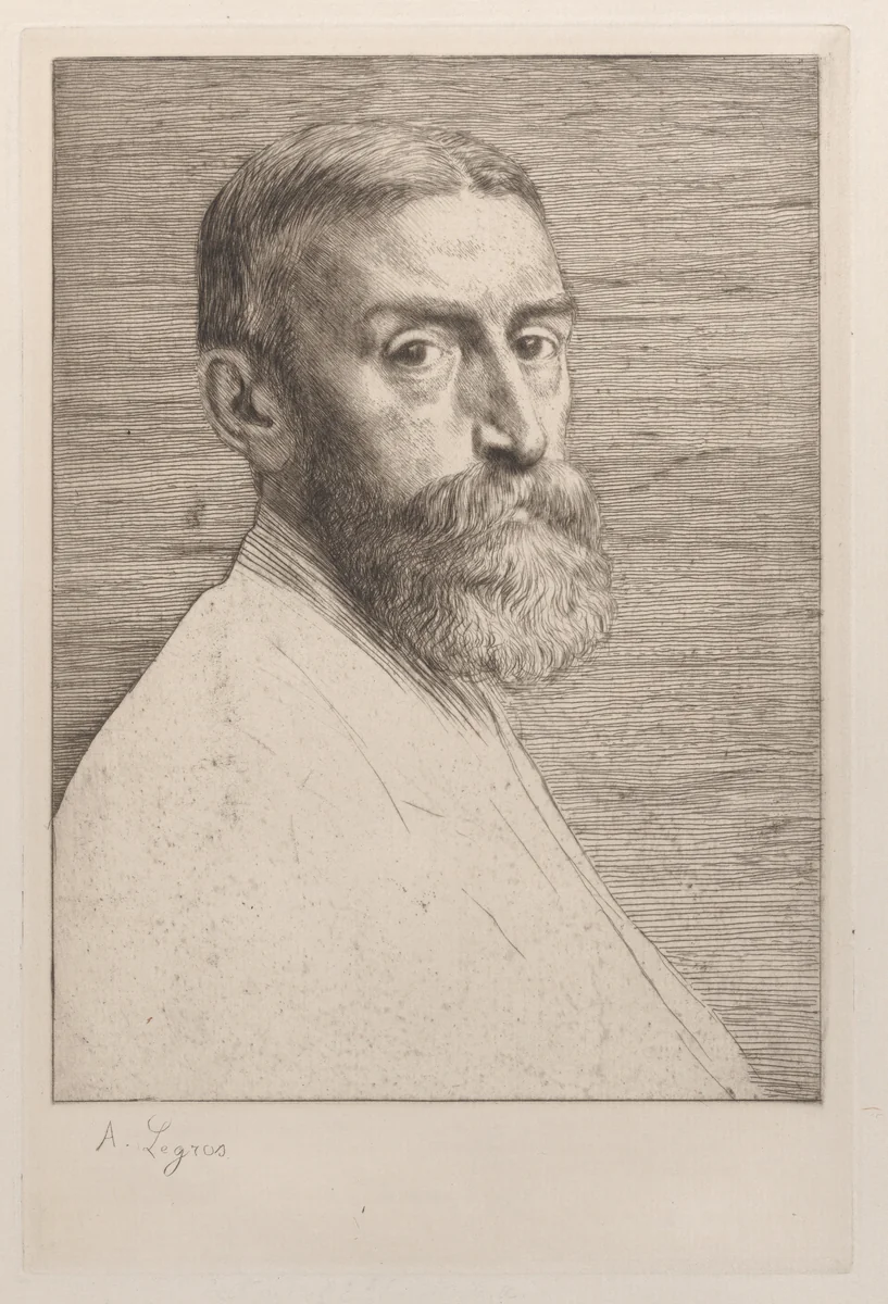 Portrait of Sir Edward John Poynter, from "The Portfolio" by Alphonse Legros, print, 1877