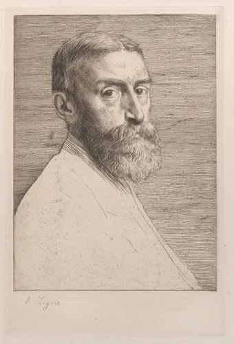 Portrait of Sir Edward John Poynter, from "The Portfolio" by Alphonse Legros, print, 1877