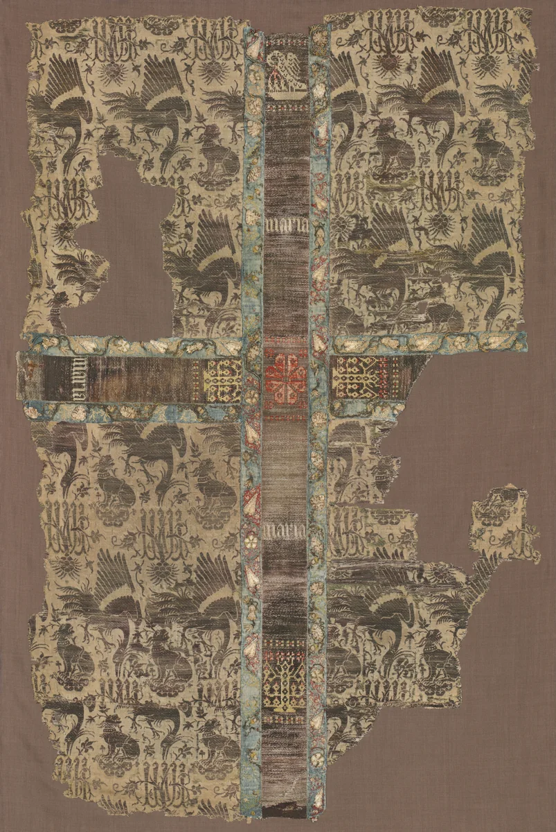 Fragmentary Chasuble with Woven Orphrey Band by Unknown, textile, 1300-1399