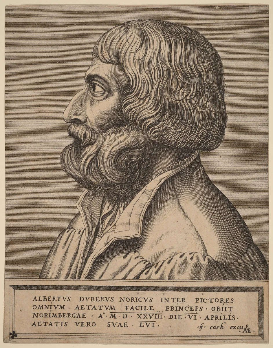 Albrecht Durer by Pieter van der Heyden
Erhard Schön
Hieronymus Cock, print, 1550-1559