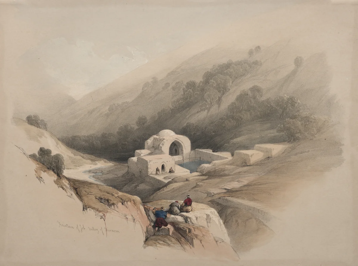 Fountain of Job, Valley of Hinnom by David Roberts, print, 1839