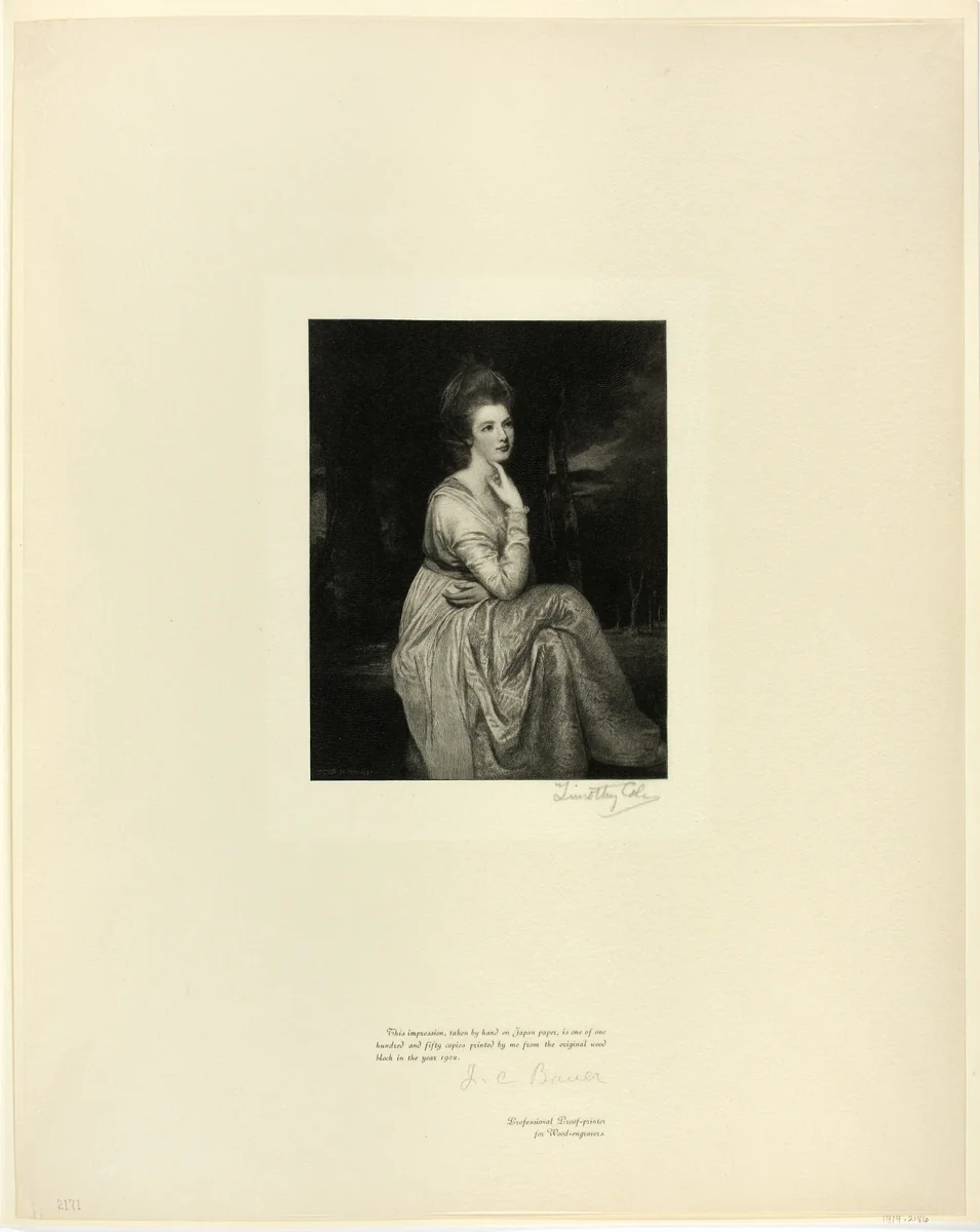 Lady Derby, from Old English Masters by Timothy Cole, print, 1898