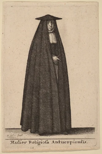 Mulier Religiosa Antuerpiensis by Wenceslaus Hollar, print, 1643