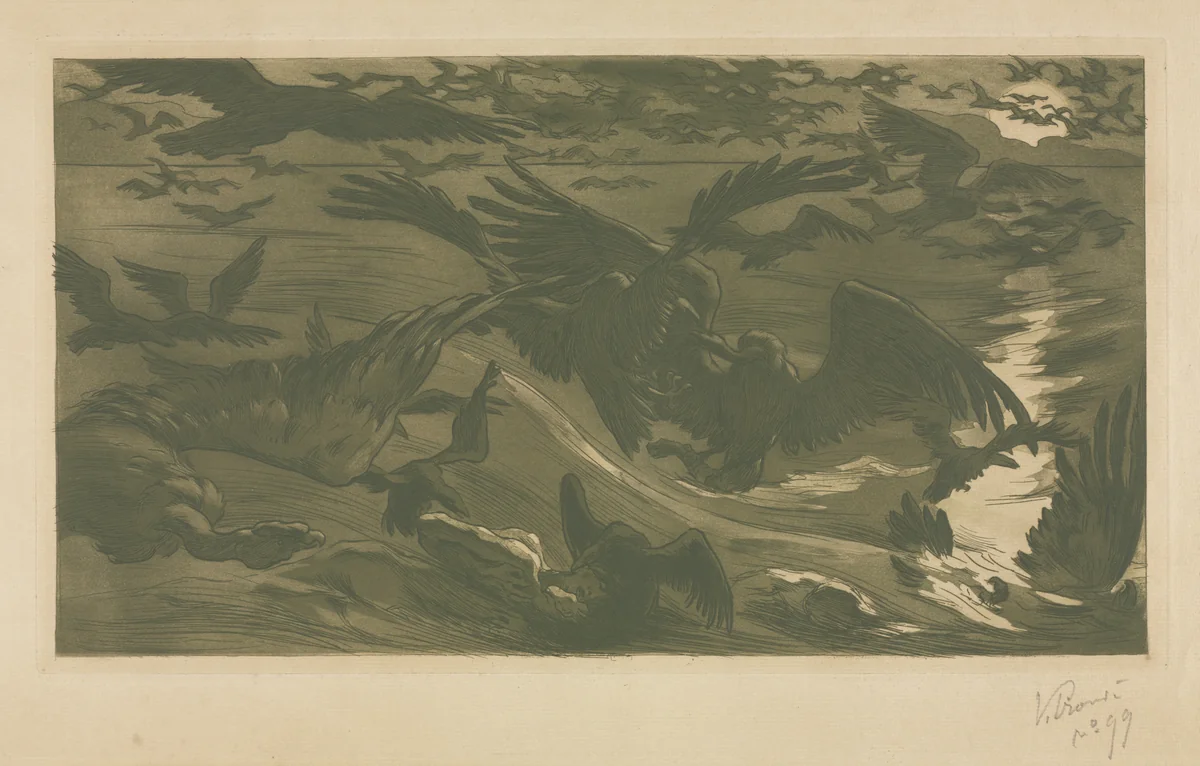 Birds of Prey by Victor Emile Prouvé, print, 1893