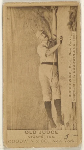 William "Buck" Ewing, Captain and Catcher, New York, from the Old Judge series (N172) for Old Judge Cigarettes by Goodwin & Company, photograph, 1887