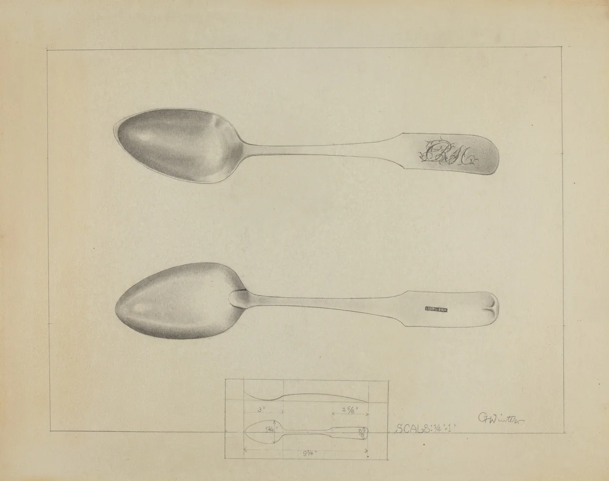 Silver Spoon by Charlotte Winter, index of american design, 1936