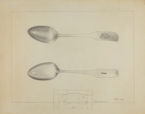 Silver Spoon by Charlotte Winter, index of american design, 1936