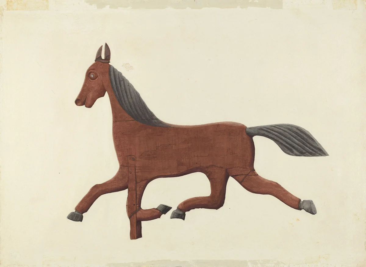 Horse Weather Vane by Lloyd Broome, index of american design, 1938