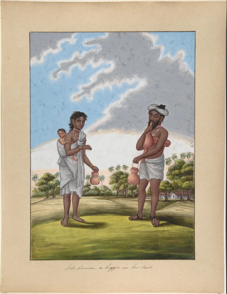 Solf-Coraven, or Beggar, from Indian Trades and Castes by anonymous, drawing, 1835-1845