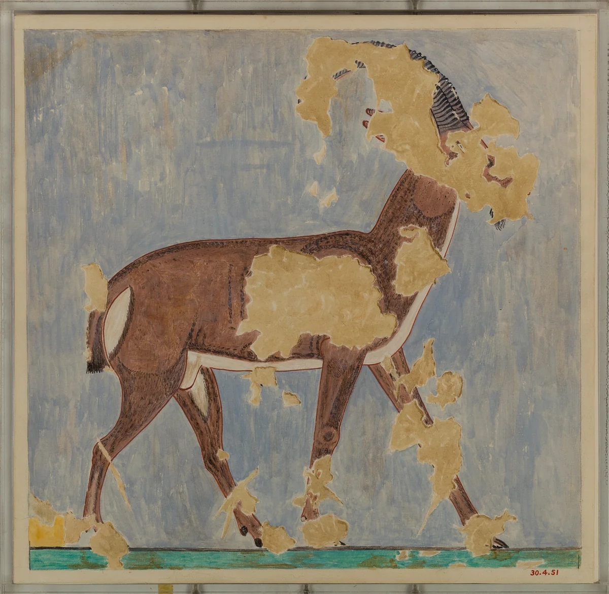 Ibex, Tomb of Amenhotep by Nina de Garis Davies, artwork, -1473--1458