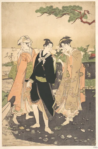 Along the Seashore at Futami by Utagawa Toyokuni, print, 1769-1825