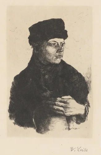 Peasant Boy with a Jug by Wilhelm Leibl, print, 1870-1880