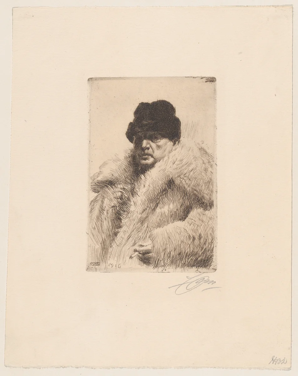 Self-Portrait by Anders Zorn, print, 1916