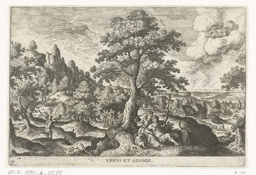 Venus and Adonis by anonymous, print, 1550-1650