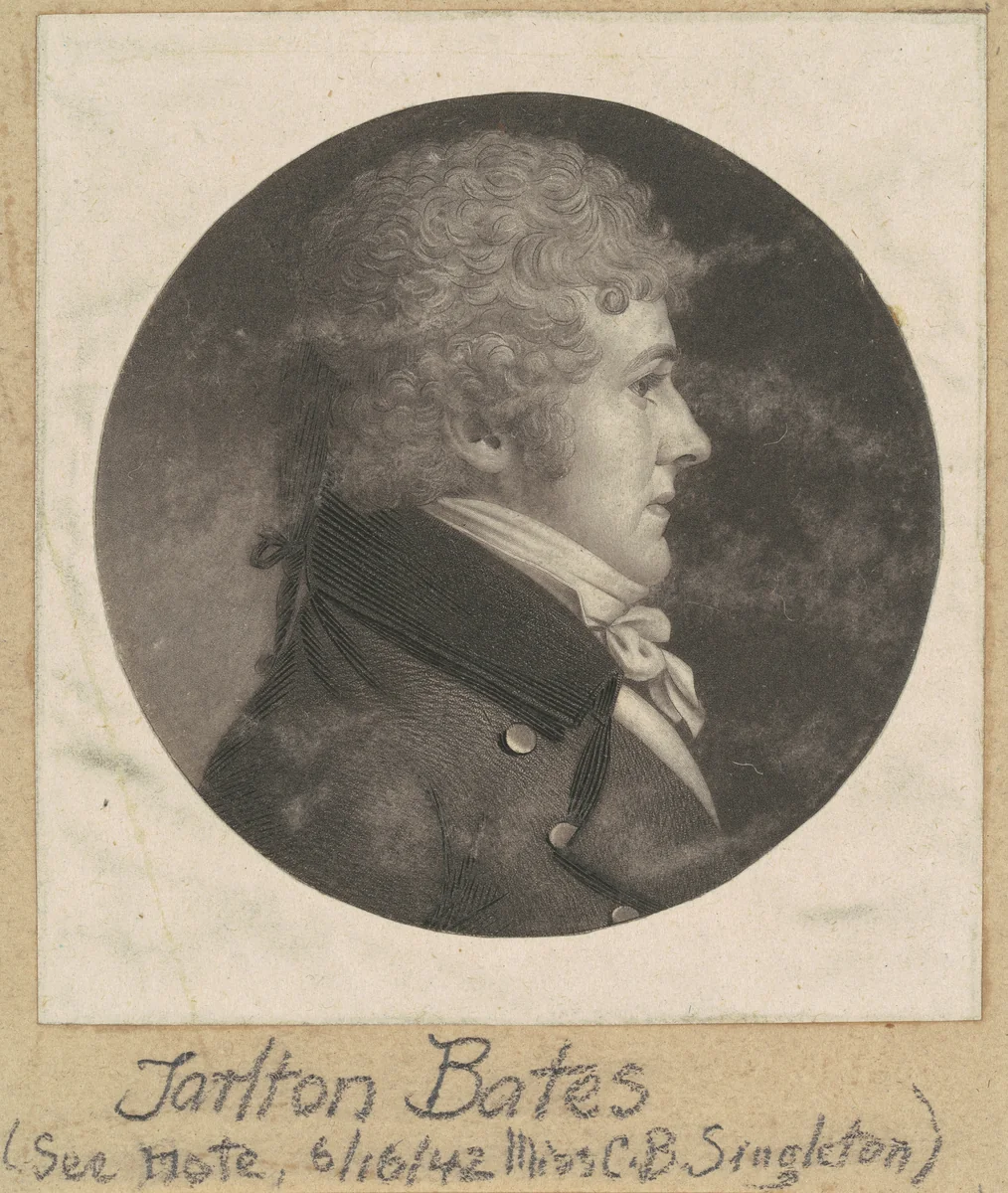 Tarlton Bates by Charles B. J. Févret de Saint-Mémin, print, 1798-1803