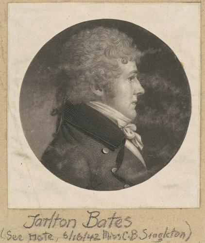 Tarlton Bates by Charles B. J. Févret de Saint-Mémin, print, 1798-1803