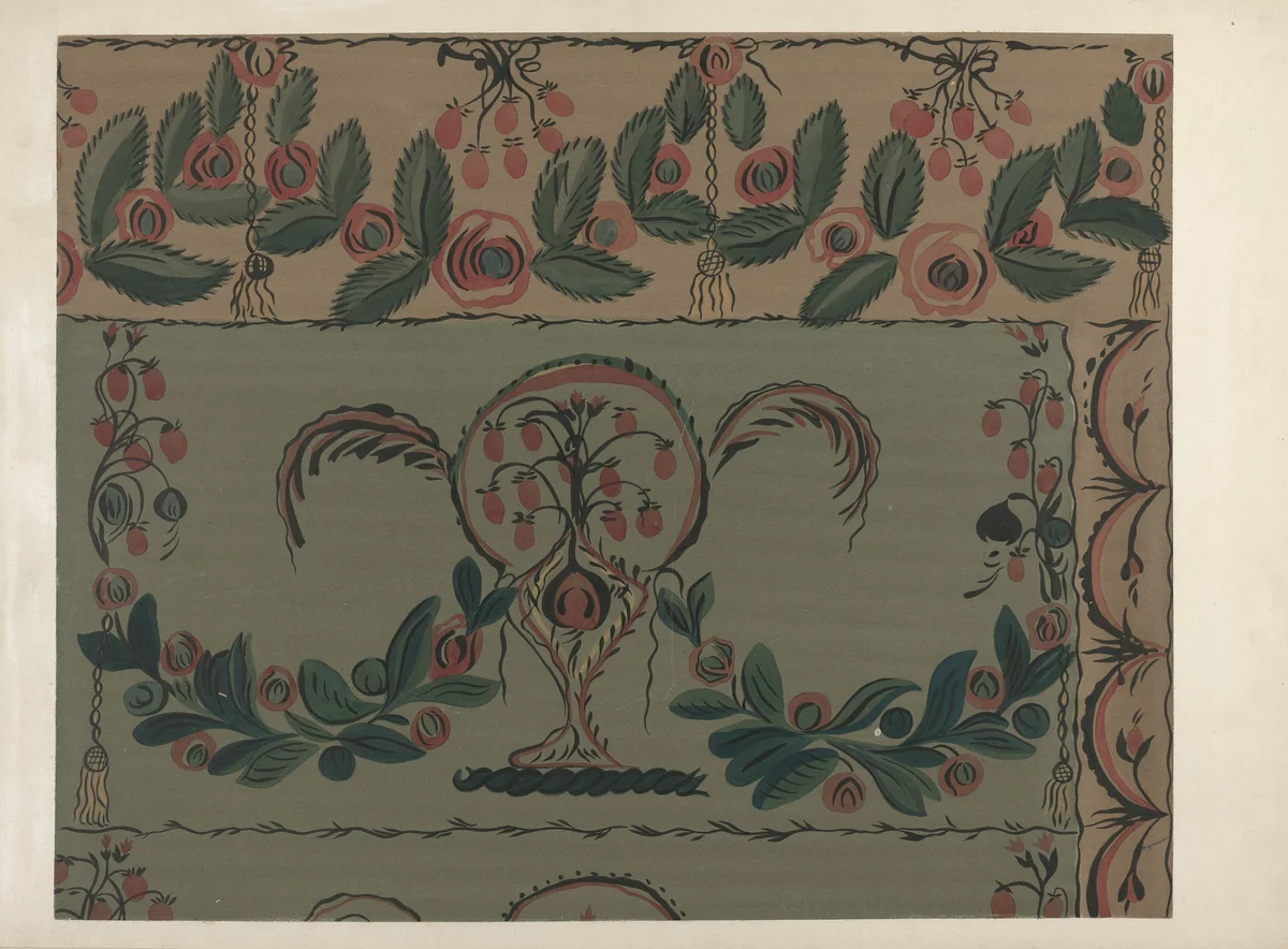 Hand Painted Wall (Detail) by Martin Partyka, index of american design, 1939