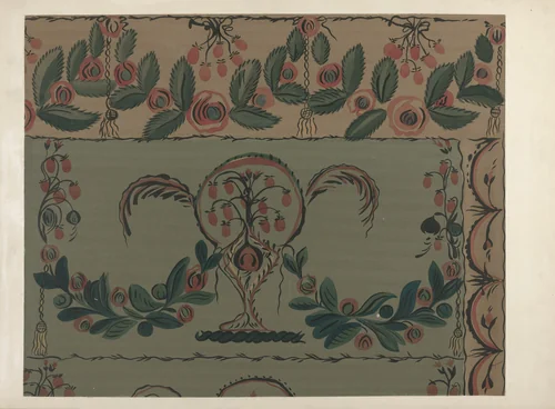 Hand Painted Wall (Detail) by Martin Partyka, index of american design, 1939